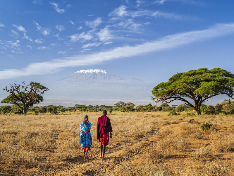 Safari i Amboseli – Utsikt mot Kilimanjaro og elefanter på savannen